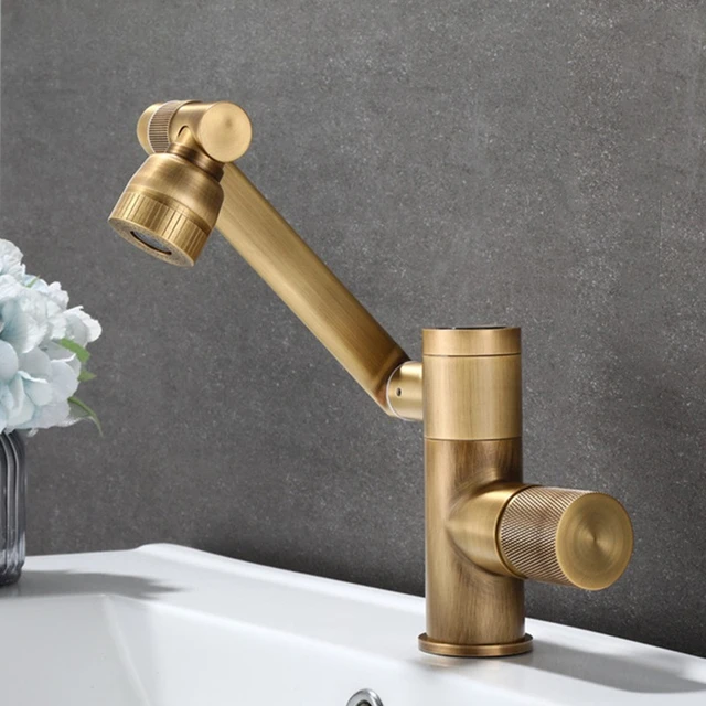 โบราณก๊อกน้ําห้องน้ําอัจฉริยะดิจิตอลจอแสดงผล LED ก๊อกน้ําอ่างล้างหน้าร้อนและเย็นห้องน้ําทองเหลืองอ่างล้างหน้า Vanity ก๊อกน้ํา 3