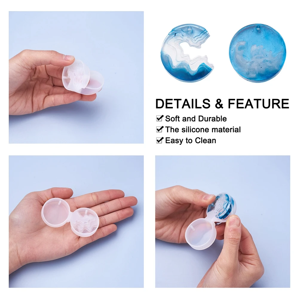 Kissitty 11Pcs/Bag Marine Theme Pendant Silicone Molds For Epoxy Resin Jewelry Making Resin Casting Molds Handmade DIY Tools