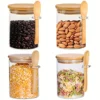 18oz Airtight Glass Jars With Lids And Spoons, Candy Jars With Lids, Clear Spice Jars, Small Food Storage Containers 1