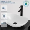 24" Modern Bathroom Vanity Sink Combo Black Stand Cabinet with White Boat Ceramic Vessel Sink & Water Save Faucet & Pop Up Drain 6