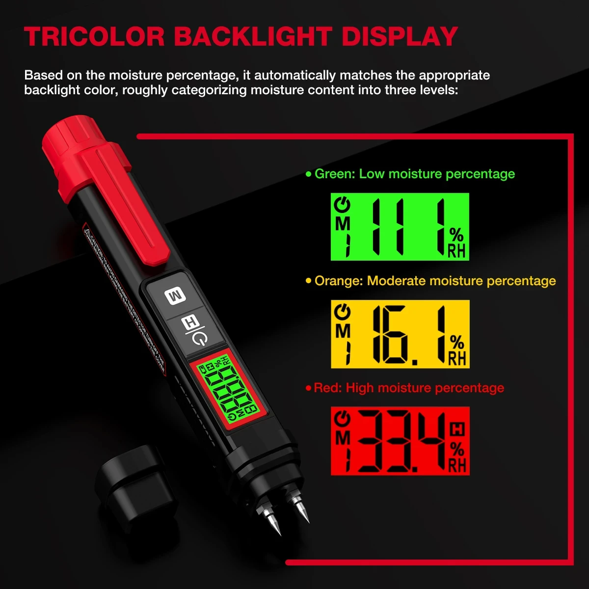 HABOTEST HT67 Digital Wood Moisture Meter Professional Wood Humidity Tester 0~58% Portable Pen-Type Timber Hygrometer Meter wood moisture meter