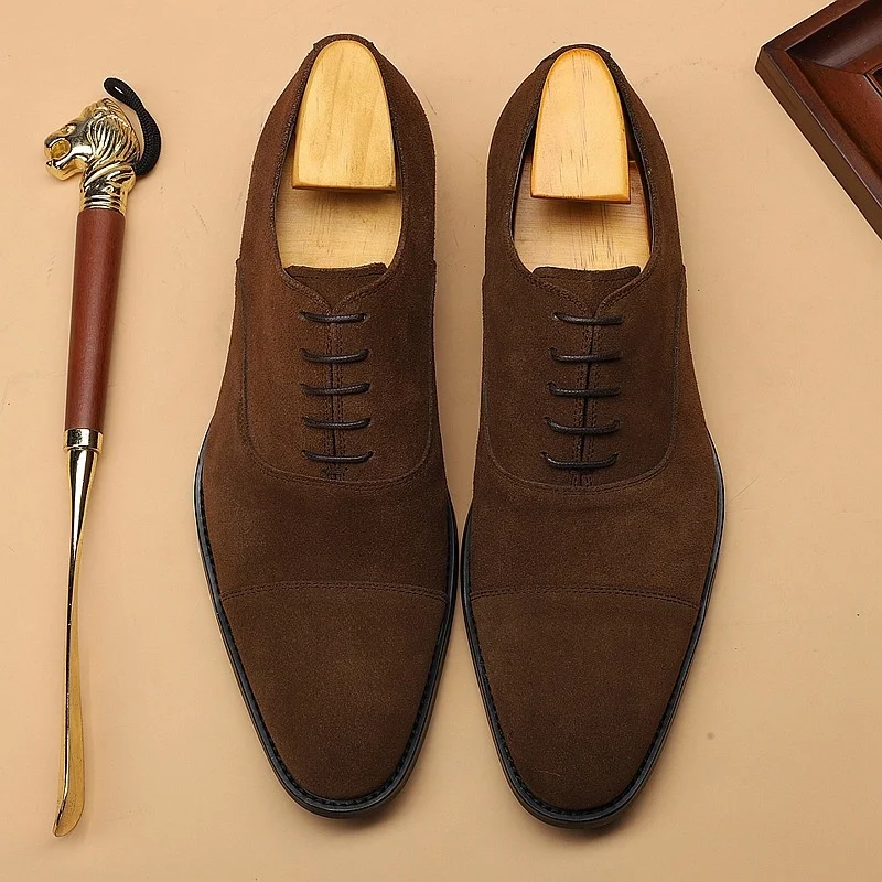

Men's Loafers Suede Leather Slip On Brown Black Penny Loafers Men Summer Dress Shoes Wedding Office Men Genuine Shoes