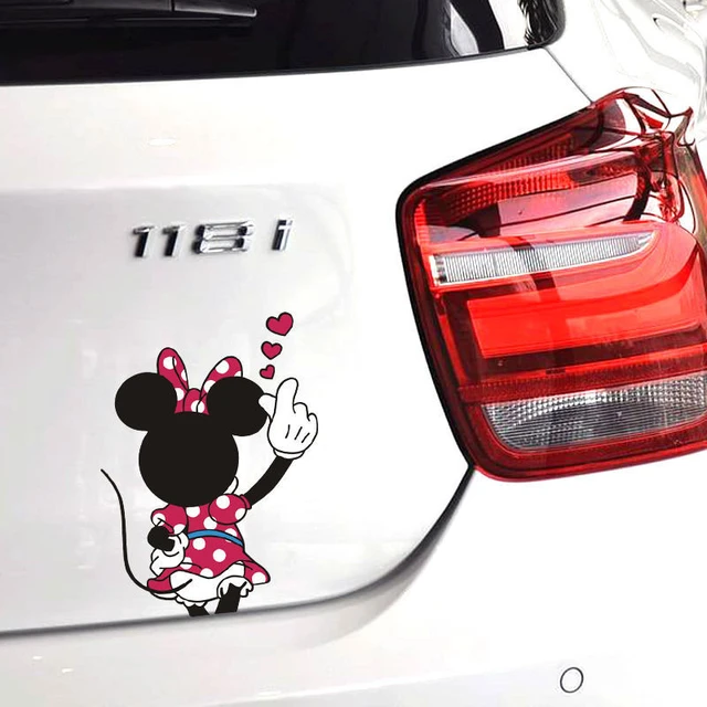 Cartoon Mickey Mouse Bumper Stickers Cute Mickey Minnie Car Window ...