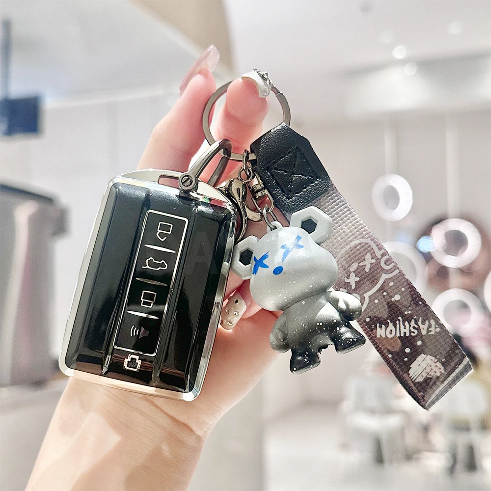 Premium TPU Car Key Case - Stylish Remote Cover with Keychain Holder Accessories