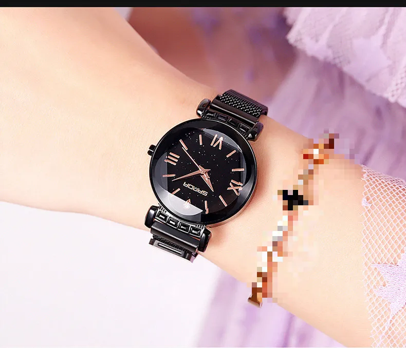 SANDA New Milan Mesh with Trendy Vibrato Same Ladies Watch Fashion Personality Diamond Ladies Quartz Watch Alloy Fashion