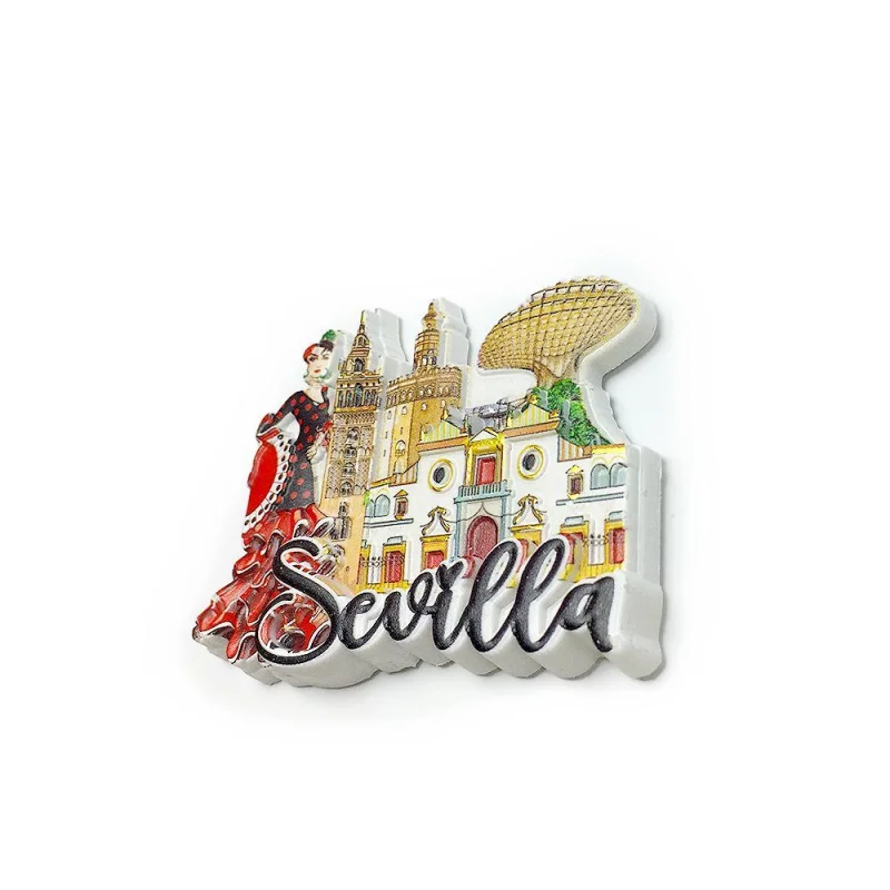 3D Séville Séville Espagne Réfrigérateur Réfrigérateur Aimant