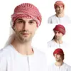 Men's Headscarf for Muslim Arab Dubai Prayer Plaid Shawl Headband Wrap Turban Kaffiyeh Square Scarves Middle East Headwear 55in