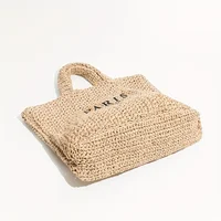 Casual Large Capacity Straw Tote Bag Designer Letters Women Handbags Handmade Woven Summer Beach Bag Big Shopper Purses 2024 - Image 3