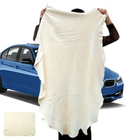 Car Natural Chamois Free Shape Clean Genuine Leather Cloth Suede Ultra Absorbent Quick Dry Towels for Car Wash Cleaning Cloth 2