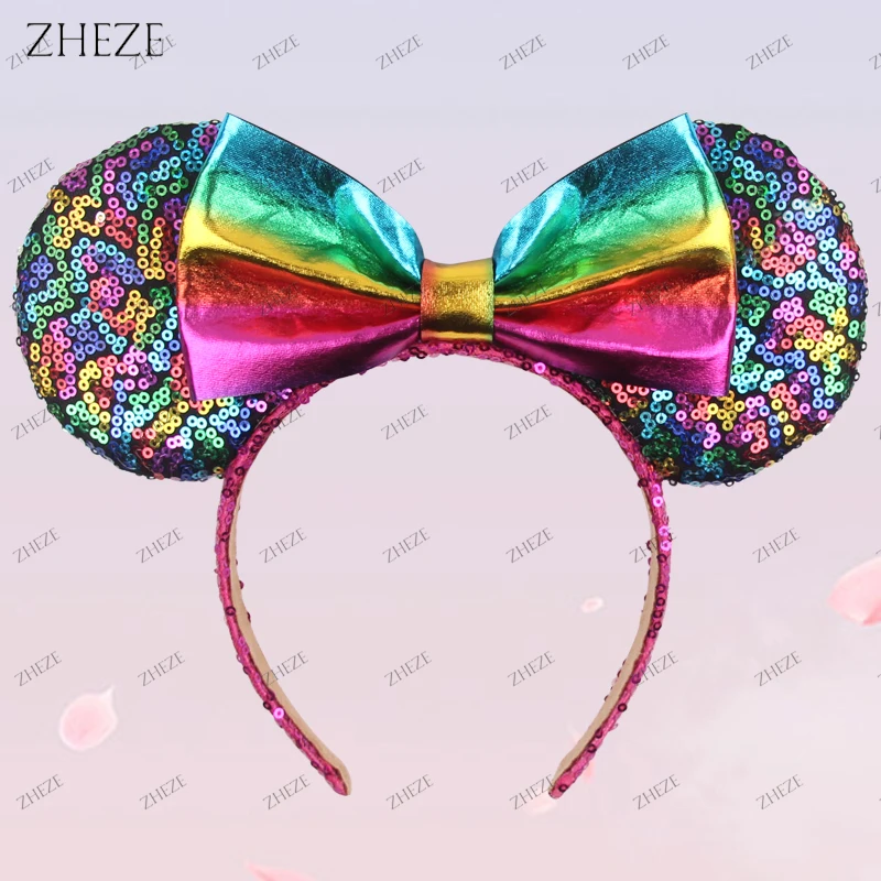 2024 New Arrivals Sequins 4IN Thicker Mouse Ears Headband For Girls Adult 6