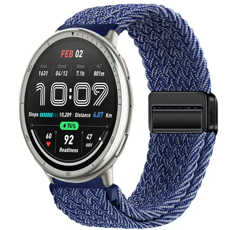 Magnetic Nylon Braided Smartwatch Strap - 20mm/22mm, Sports Watchband Bracelet
