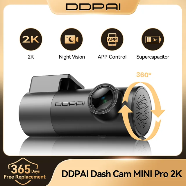 DDPAI MINI Pro 2K 1440P Dash Camera WiFi DVR 121° FOV Night Vision Smart Voice Control Support 24H Parking Monitor