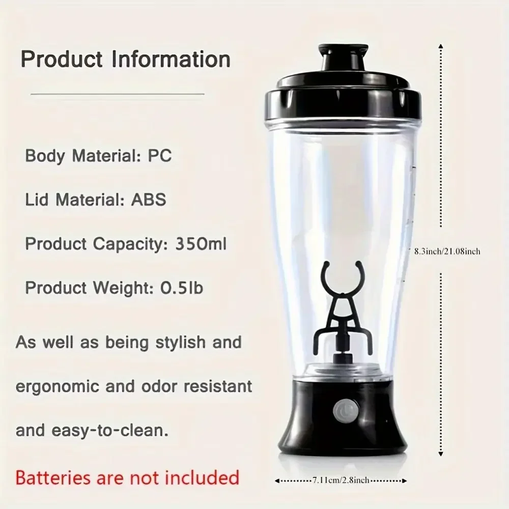 Portable Electric Shaking Cup Milk Protein Powder Shaker Cup Fitness Plastic Water Bottle Fitness Sports Lazy