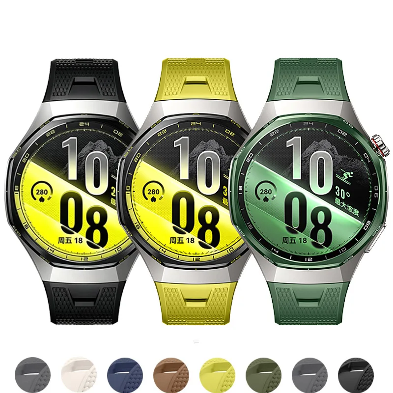 Breathable Sport Silicone Strap for Smartwatches, No Gaps Design, 46mm