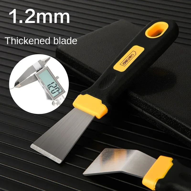 Deli Multipurpose Stainless Steel Cleaning Spatula Scraper for Cleaning Floor Wall Tools Household Oil Stains Spatula Knife