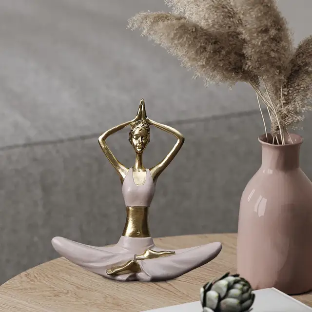Statue Déesse Du Yoga En Grès - 20 Cm - Décoration Méditative Pour Maison, Bureau, Salle De Yoga