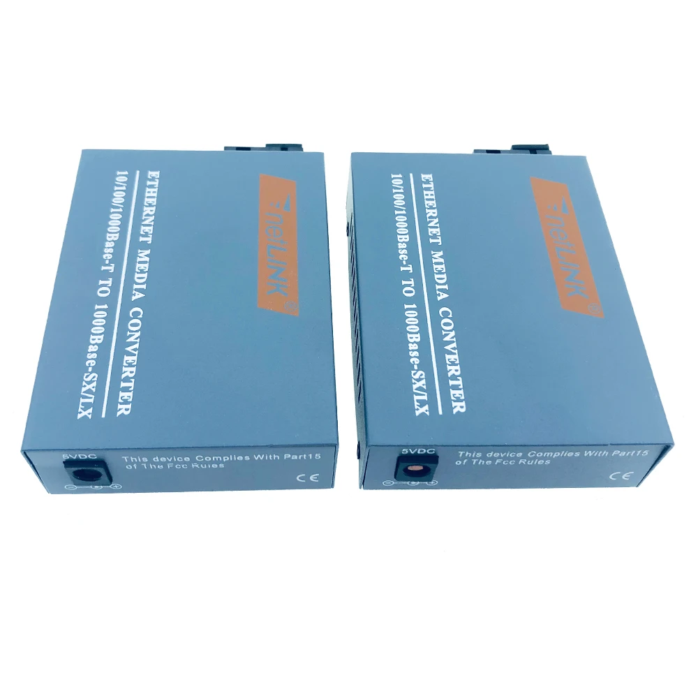 NetLink Gigabit Fiber Media Converter, Single Mode Transceiver, SC RJ45 Port, HTB-GS-03 A, B 20km, 10 Mbps, 100 Mbps, 1000Mbps