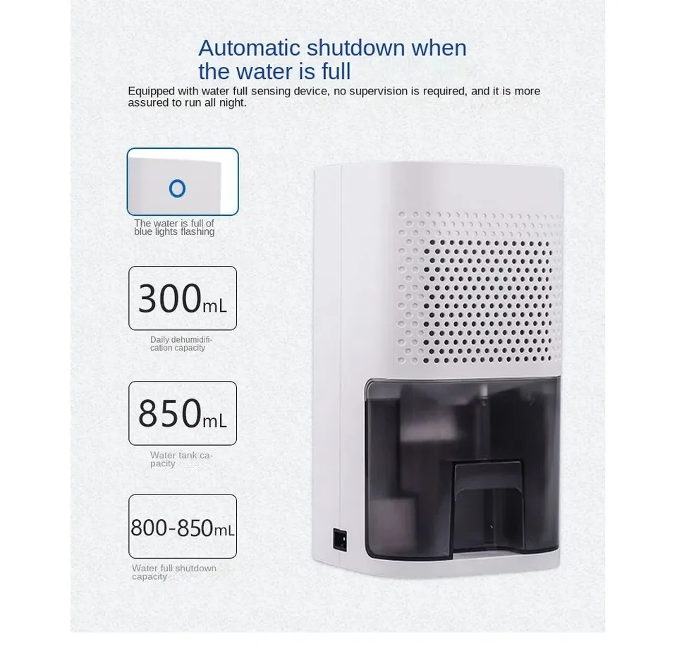 Déshumidificateur électrique Portable Avec Réservoir D'eau De 1200 Ml