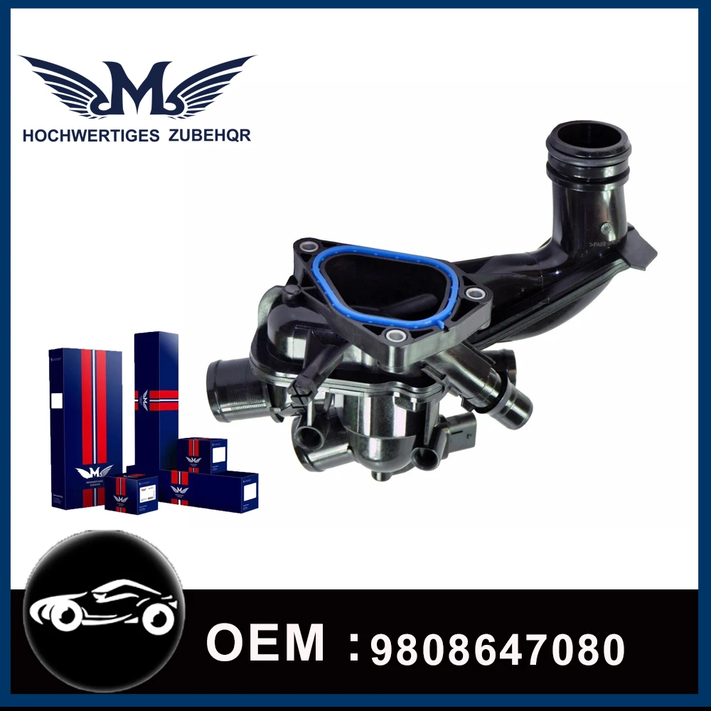

M Brand New Thermostat Housing & Sensor 9808647080 For Peugeot 207 308 Citroen C4 Picasso DS 1.6i THP VTi