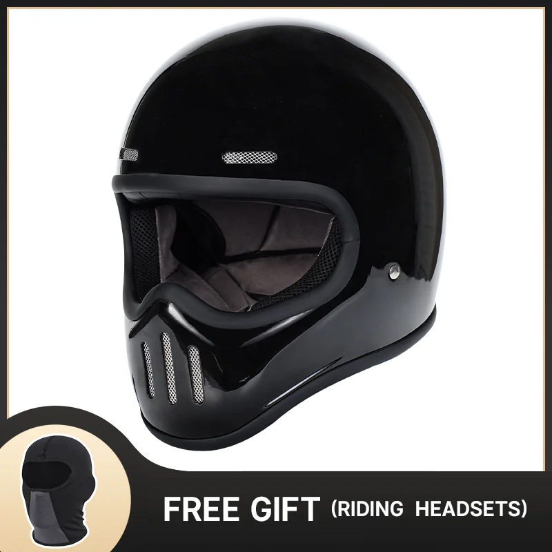 Vintage Style Full Face Helmet TT&COCASCOS Light Weight Shell Fiber Glass Open Face Helmets For Motorcycle DOT Free Shipping