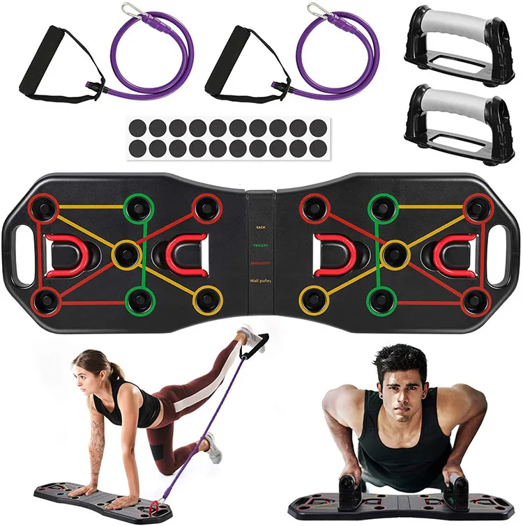 14 In 1 Fitness Pieghevole Power Press Push-Up Board Push Up Rack Board System Push Up Board Con Resistenza Bande