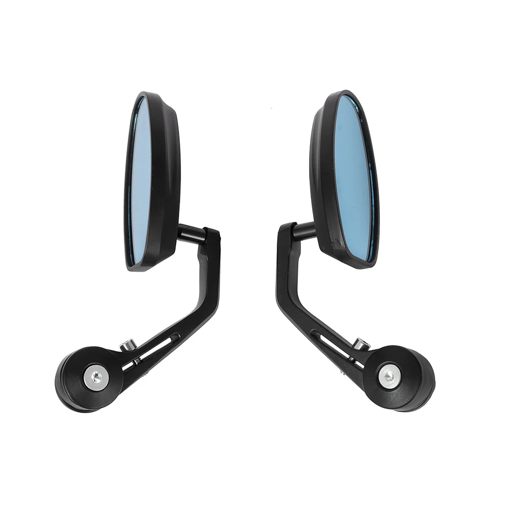 오토바이 블랙 7/8 핸들 바 엔드 백미러 사이드 미러 타원형 맞춤형 클래식 Harley Chopper Bobber Cafe Racer ATV Quad