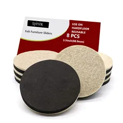 Premium Thick Felt Furniture Slider Pads - Non - Slip Floor Protectors - 1 Pc (8pcs)