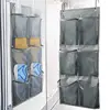 6 Grids Wall-mounted Sundries Organiser non-woven Fabric Closet Storage Mesh Bag Pocket Clear Hanging Over The Door Cloth Box 4