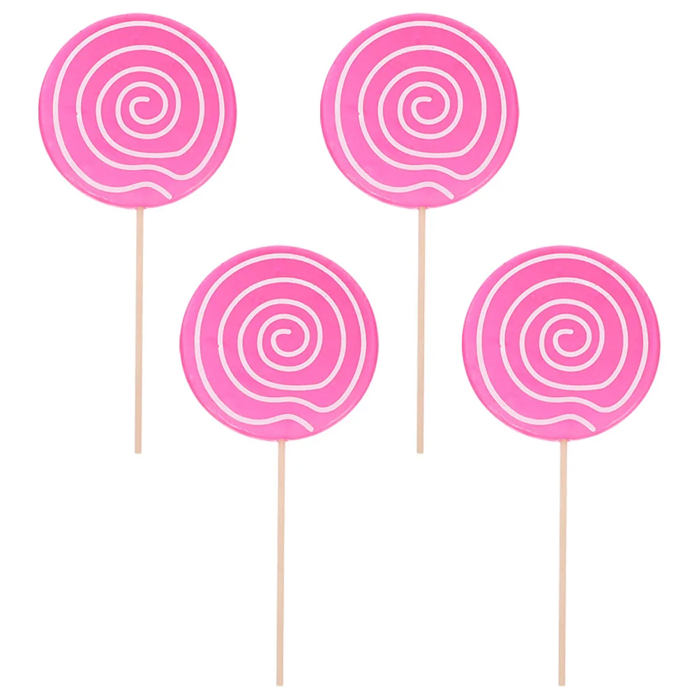 

4 Pcs Disc Simulation Lollipop Child Christmas Tree Decorations Giant Prop Foam Decorative Photo