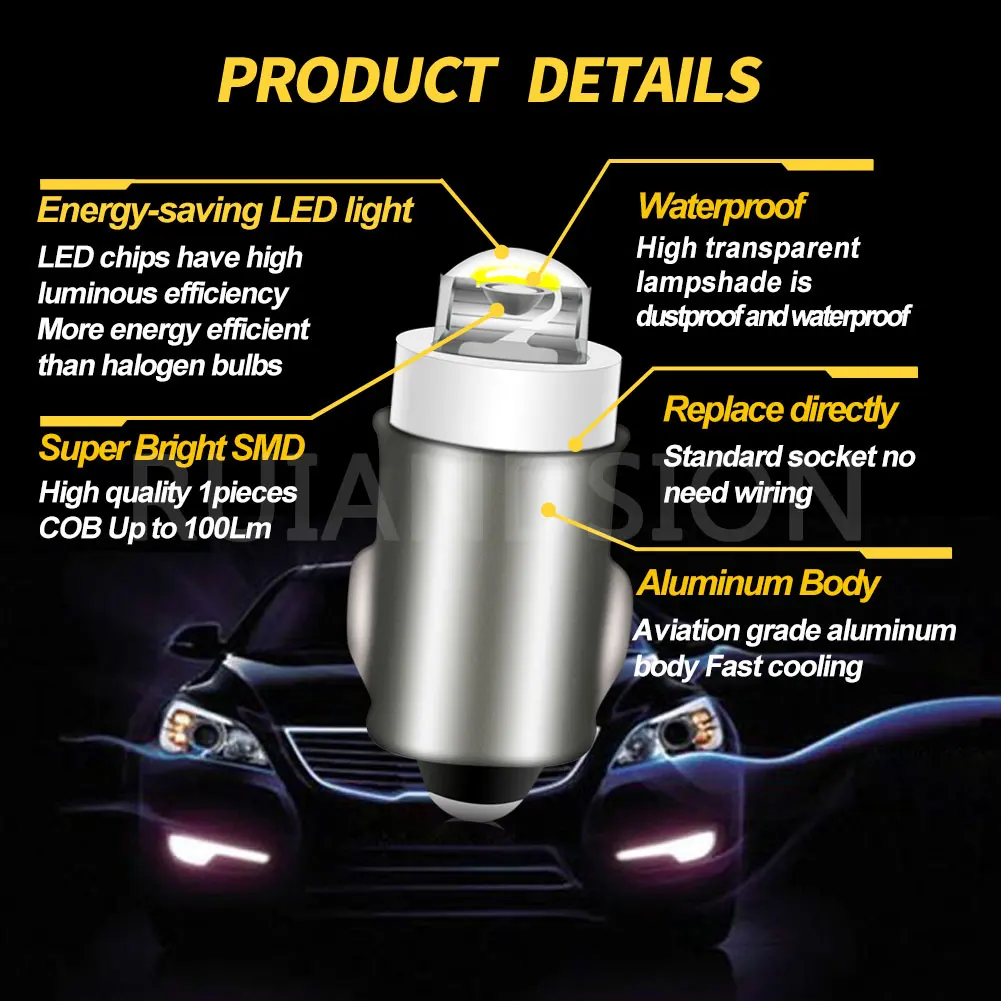 RUIANDSION BA7S COB LED car light bulb internal instrument panel clearance light white red blue yellow green 12V led car lights,led lights,led bulbs