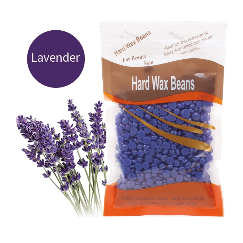 100g Hard Wax Beans Solid Hair Remover No Strip Depilatory Hot Film Wax Bead Hair Removal for Full Body Bikini Face Leg Eyebrow
