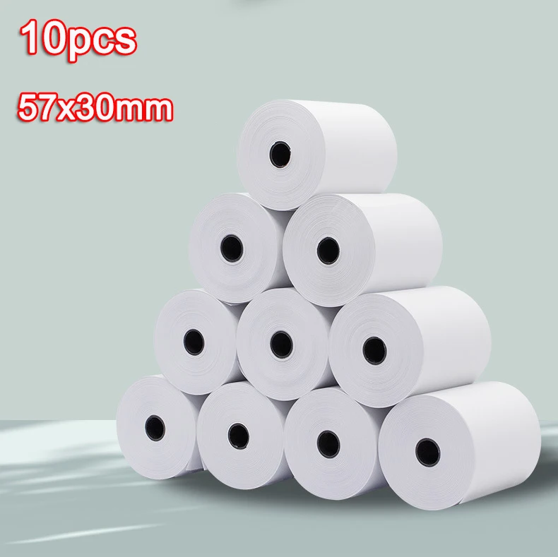 thermal paper 57x30 mm POS printer 10 rolls  mobile bluetooth Cash register paper Rolling papers pos hospitality