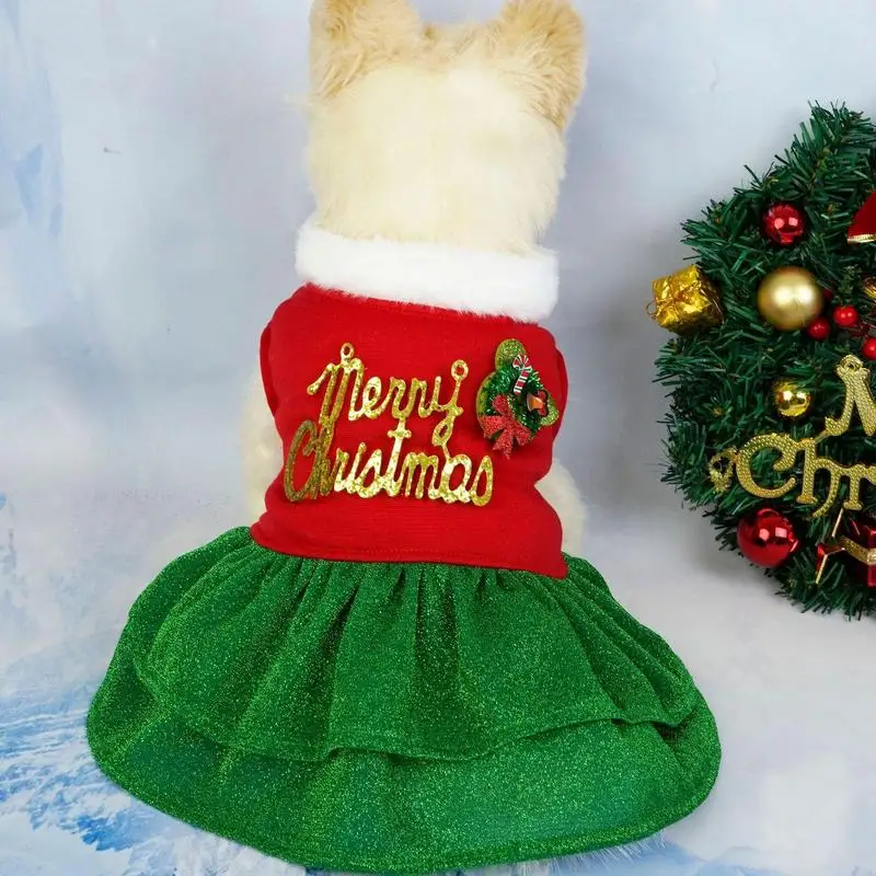 

Christmas Dog Dresses For Small Dogs Clothes winter Christmas Cosplay Cat Pet Dog Dress Fancy Princess Puppy Dress