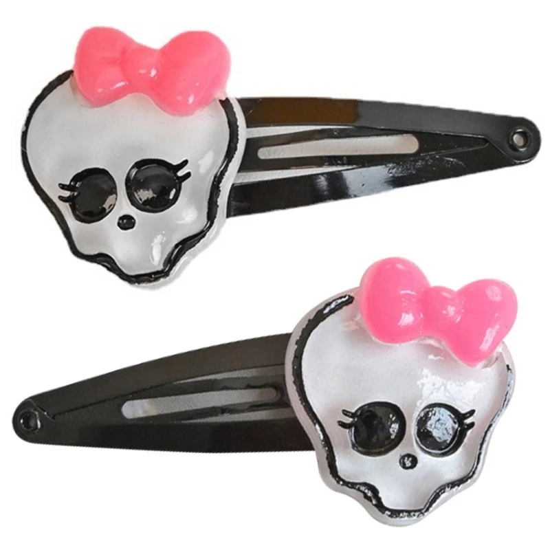 Halloween Skull Hair Clips Cute Skull Bone Pink Bowknot Decorations Punk  Rock Hairpins for Women Girls Hair Accessories| | - AliExpress
