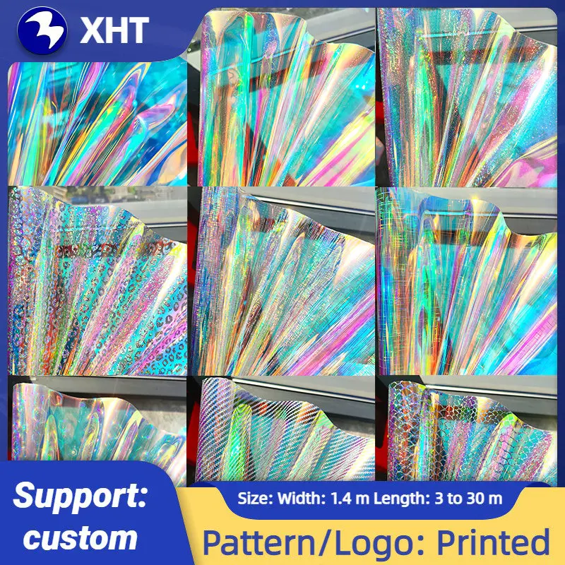 

30x135cm Blu Ray Holographic Faux Leather Sheets for Bows Vinyl Fabric DIY Transparent PVC Leathercraft Arts Crafts Sewing Home