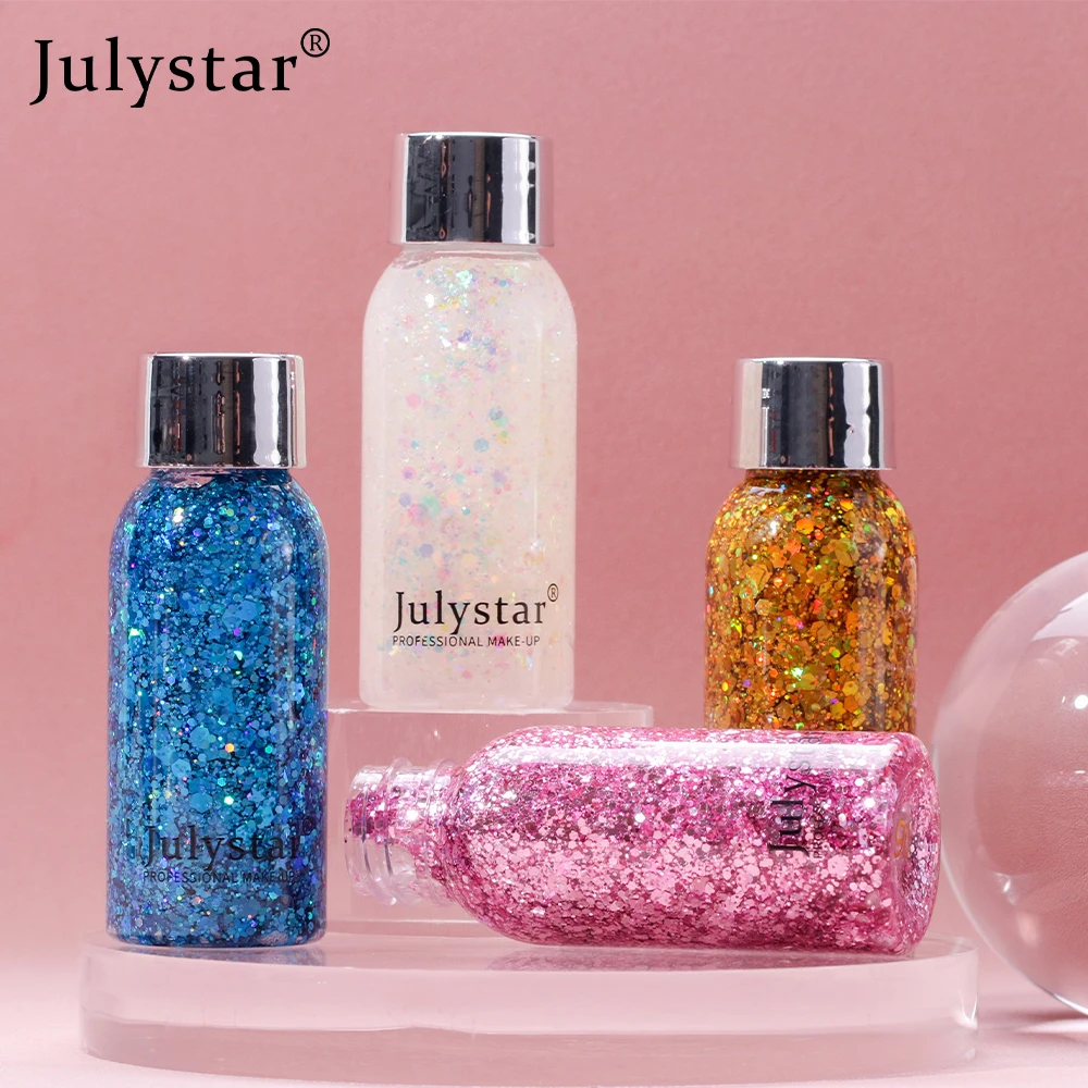 Glitter eye shadow Julystar glitter eye shadow liquid face body sequin gel 10 colors