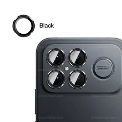 Enhanced Camera Lens Film with 9H Tempered Glass Screen Protector and Metal Ring for y8 (Black)