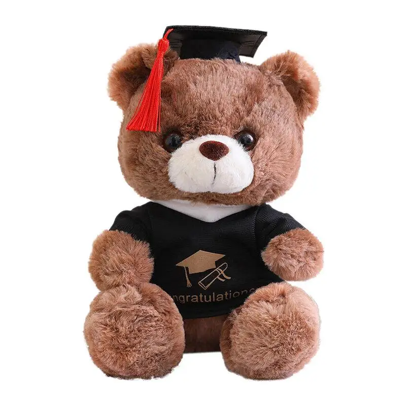 

Выпускная шапка медведь Teddys медведь Градуированный 2023 Teddys медведь Градуированный плюшевый с докторской шапкой окрашенный мех украшение для рабочего стола Спальня