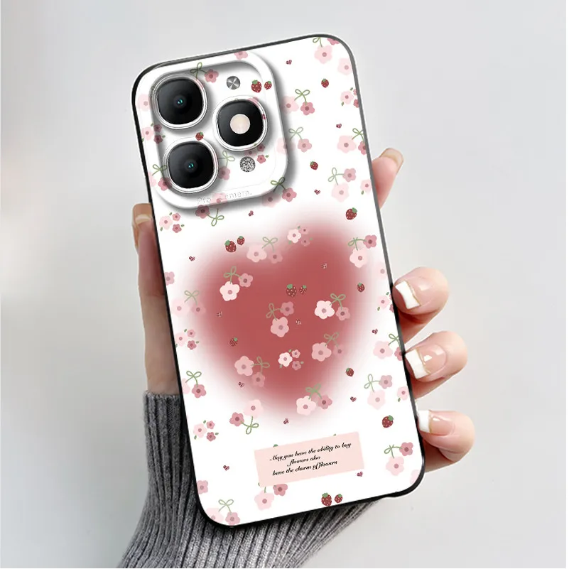 Luxury Fashion Black Soft TPU Silicone Case with Floral and Butterfly Design