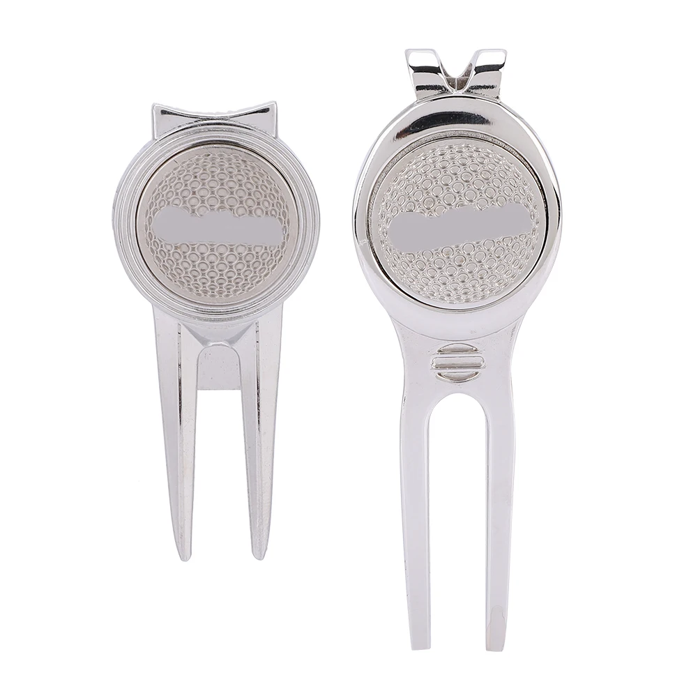 Golf Divot Repair Tool Putting Green Fork Groove Cleaner With Magnetic Golf Ball Marker Liner Clip Training Aid Golf Accessory