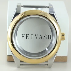 High - Quality 36mm/39mm Steel Watch Case with Sapphire Glass Bracelet - 39mm NH35 NH36 (Silver Gold case 2)