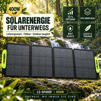 Panneau solaire pliable de 400 W, module solaire monocristallin avec un rendement de 23 %, revêtement ETFE et indice de protection IP67, idéal pour les centrales électriques portables, le camping et les véhicules de loisirs. 1
