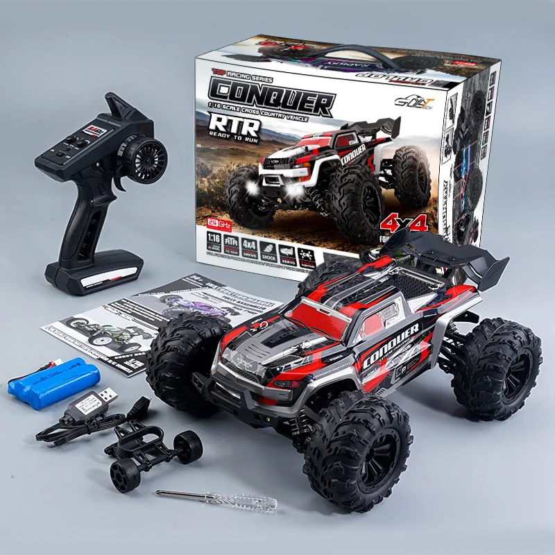 16106 1:16 50KM/H 4WD RC Car With LED Remote Control Off-road Cars