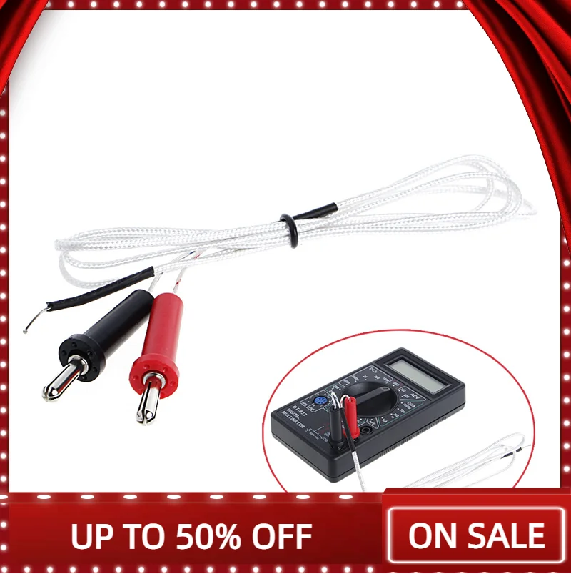 

Multimeter Temperature Probe, TP-01A K-type Wire Temperature Humidity Test Thermocouple Sensor Probe 100cm -50° To 350°