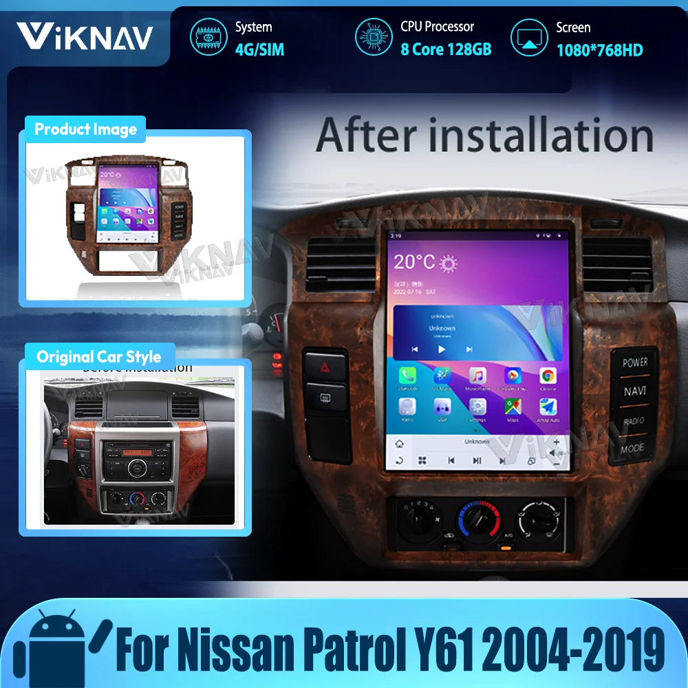 

12.1inch Multimedia Player For Nissan Patrol Y61 2004-2019 Car Radio Wireless Carplay 128GB 8Core Android 11 Autoaudio Head Unit
