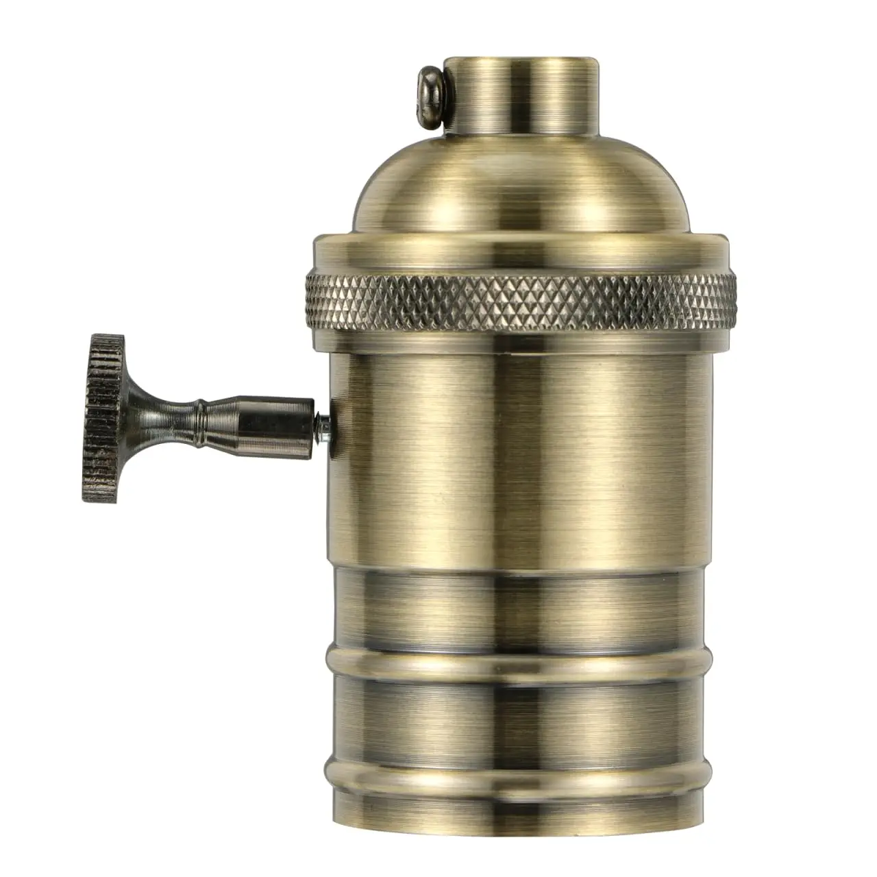 Retro E27 Lamp Holder Vintage Style Die Cast Aluminum Light Socket Compatible with Edison Bulbs for Home and Bar Decoration