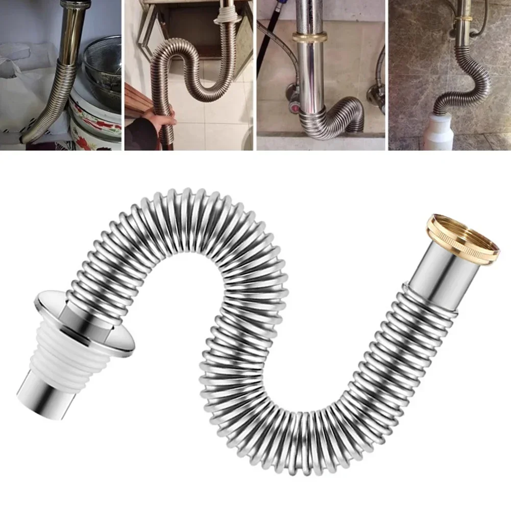 Kitchen Sink Drain Pipe Anti Rat Bite Stainless Steel Sink Strainer Deodorant Wash Basin Sewer Drainer Bathroom Accessories