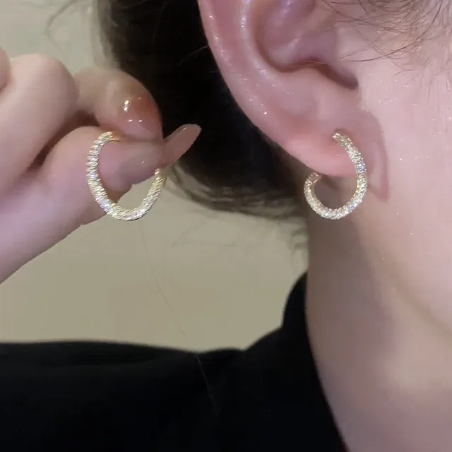 Boucles d'oreilles Vintage CC Design pour femmes, mode coréenne, croix X, Zircon, bijoux de fiançailles, cadeaux, vente en gros