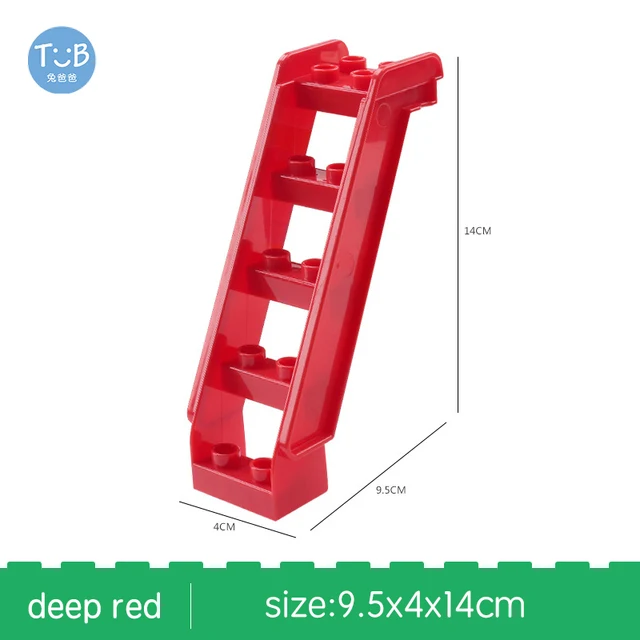 Blocks Amusement Park Accessory Slide Ladder Swing Seesaw Carousel Big Large-particle City Building Children's Gift Bricks Toy deep red