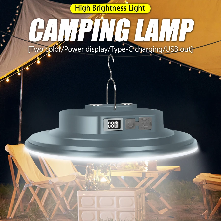 HONGYI Camping Lights Long Battery Life Solar Waterproof Camping Light Tent Portable Hanging Light Rechargeable Emergency Lights